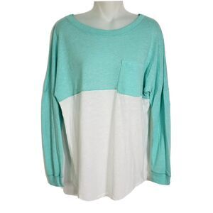 Pink Victoria’s Secret Womens Top Size XS Green White Colorblock Dolman Sleeve